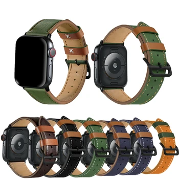 Naujas Odos Metalo Sagtis Watchband Apple Žiūrėti 6 5 4 3 2 1 SE 44mm 40mm 42mm 38mm Juosta Odos Apyrankę, Dirželį iWatch