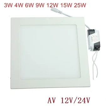 AC 12V/24V Ultra plonas dizainas 3W -25w LED lubų nišoje tinklelis downlight / slim kvadratinis skydas šviesos nemokamas pristatymas+Vairuotojas