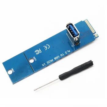 NGFF M. 2 Tarpsnių USB3.0 PCI-E Riser Card M2 Slot Extender Adapteris BTC/ETH Kasyba