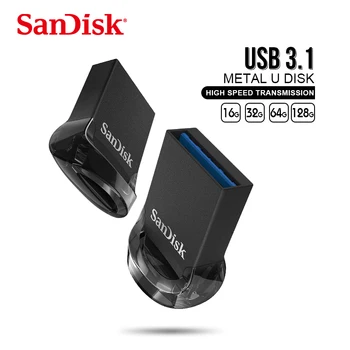 10vnt Sandisk Min flash Drive 16GB 32GB 64GB 128GB CZ430 USB 3.1 Atminties Diskus SDCZ430 2.0 USB Raktą Rašiklį Ratai 100% Originalus