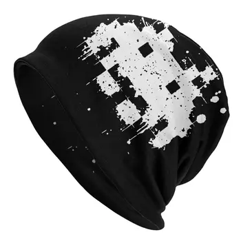 Dažų Space Invaders Videožaidimai Skullies Beanies Skrybėlės Žaidėjus Žaidimai Užsieniečių Goth Rudens Žiemos Slidinėjimo Kepurės Suaugusiųjų Šiltas Variklio Dangčio Megzti Skrybėlę