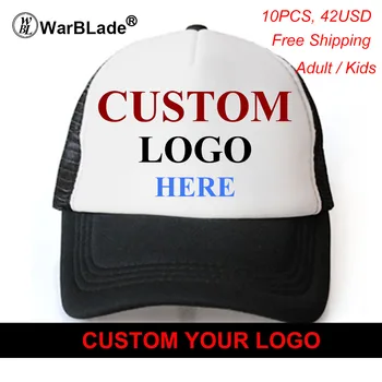 WarBLade Užsakymą Sunkvežimio vairuotojas Hat Butas Bill Skydelis Nemokama Logo Vyrai Moterys Vasarą Snapback Kepurės Sporto Komandos Grupės Pavadinimas Nuotraukos Spausdinimo 10VNT