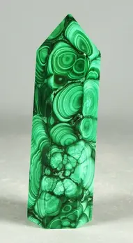 Natūrali žalia malachito aikštėje skiltyje kvarco kristalo lazdele taško gydymo