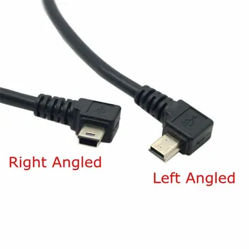 USB į Mini USB Įkroviklis Duomenų 90 Laipsnių Kairėje ir Dešinėje 90 Kampu Jungtis 20cm 0,2 m mini usb trumpas laidas