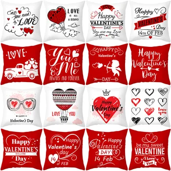 Šiaurės Raudona Meilės Laišką Valentino Diena Romantiška Namų Puošybai Poliesteris Pagalvę Padengti