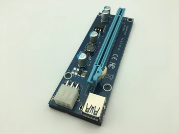 Riser Card PCI-E 1x iki 16x PCI Express Stove Kortelė USB 3.0 Kabelis SATA į IDE Molex 6Pin Maitinimo Kabelis už BTC Antminer Miner Kasyba