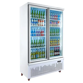 Gėrimų aušintuvas vertikalioje juostoje ekrane dvigubos durys alaus šaldytuvas