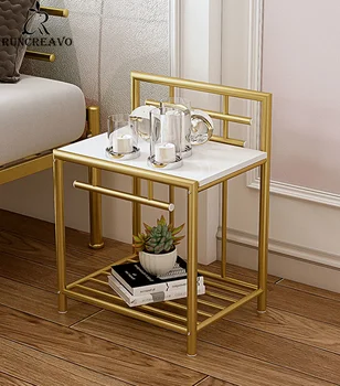 Paprasta Šiuolaikinės Geležies staliukas Spintelė su stalčiuko Spintelė, Sofa-Šoninis staliukas Lengvas montavimas Auksinė Balta Juoda