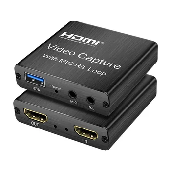 4K HDMI Video Capture Card 1080p Board Game Capture Card USB 2.0 Diktofonas Lauke Prietaisas Live Transliacijos Vaizdo Įrašymo Ciklas
