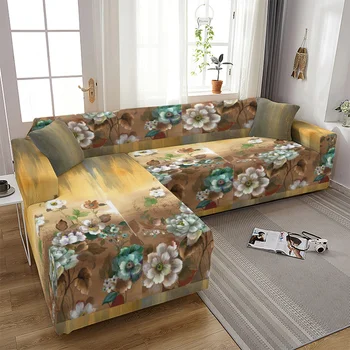 Elegantiškas Gėlių Slipcover Sofa Apima Tinka Keturis Sezonus Gyvenimo Kambario Baldai Raštas Elastinga Loveseat Sofos Dangtis