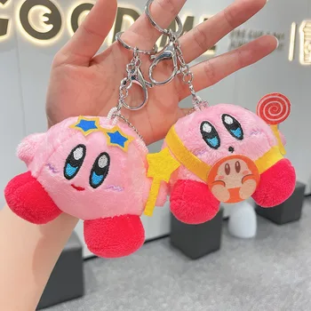 Naujas Mados Kawaii Rožinė Žvaigždė Kirby Anime Ir Animacinių Filmų Plushie Įdaryti Lėlės Pakabukas Paketų Prižiūrėtojų Raktinę Minkštas Pliušinis Žaislas Keychain Lėlės, Žaislai, Dovanos