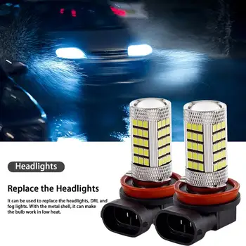 H8 priekinis žibintas Ryškus Mažo Vartojimo Priešrūkinis Žibintas LED Aliuminio Lydinio Automobilis, Pakeisti priekiniai Žibintai 2 Vnt 12V H8, Priešrūkinis Žibintas priekinis Žibintas,