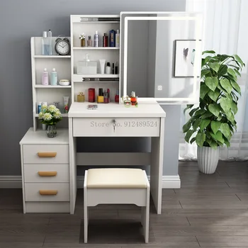modernus minimalistinis, spintelę su veidrodžiu kėdė integruota odininkas baltos spalvos lentelę, miegamojo baldai muebles de dormitorio penteadeira