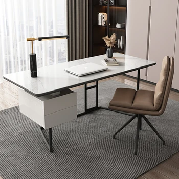 Grynas modernus minimalistinis namų teorinį kompiuterio stalas su stalčių stalo italijos prabangių minimalistinis stalas