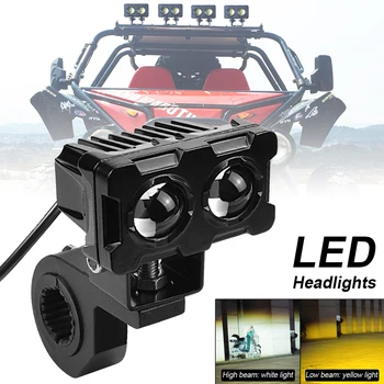 Automobilių Darbą Šviesos diodų (LED) Vietoje Šviesos Balta Geltona Spalva Vairuotojo Lempa Dual Spalvos Žibintai 12V-20V Gatvės Dviračiu Automobilių ATV Dirt Bike