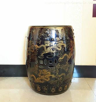 Jingdezhen Kinų stiliaus Keramikos Būgno Kėdė Su Golden Dragon Modelio Sėdi Maudymosi Išmatose, Gyvenamasis Kambarys Sofos, porceliano išmatose