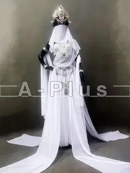 Vartotojo Baltos spalvos Kinų stiliaus Dunhuang princesė Kostiumas Švęsti Prom Šalis Parodyti Dėvėti Moterims akrobatikos Šou Klubo Suknelė