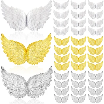 AT35 36Pcs Plastiko Angelas Sparnų Amatų,Mini 3D White Angel Wing Ornamentu Pleistrai, Šalies Dekoro 
