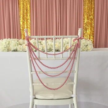 2 gabalo Imitacija, Perlų Karoliukų Girliandą už Chiavari Kėdės Apdaila Chiavari Kėdė Varčios Kėdė Bžūp
