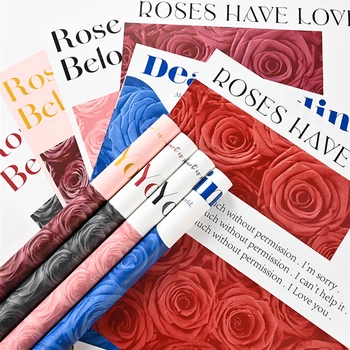 10vnt Raudona Rožė Modelis Puokštė Vyniojamasis Popierius Tirštėti Gėlių Išdėstymas Gėlių Parduotuvė Medžiaga Festivalio Dovana Packageing Popieriaus