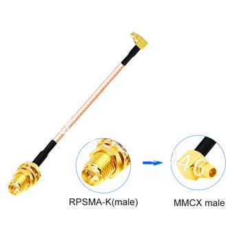 2vnt RPSMA-K MMCX SMA male lenktas Kabelio ilgintuvas RF, Coaxial Antenos RG316 Jumper Galiuku jungtis Mažas nuostolis