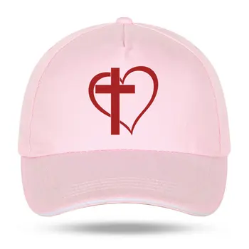 Naujas Vyrai Moterys Mados Kryžiaus Jėzaus Širdies Dievo Širdį Meilė Beisbolas Dangteliai, Hip-Hop Medvilnės Trucker Bžūp Kaulų Tėtis Skrybėlės