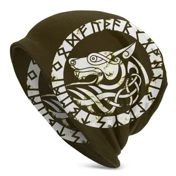 Variklio dangčio Skrybėlės hip-hop Suaugusiųjų Vyrų Megzti Skrybėlę Viking Vilkas Plakatas kepurės Juokinga Unisex R339 Skrybėlę, Mezgimo