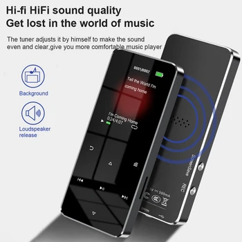 MP3 Grotuvas Bluetooth Visą Ekraną Walkman Mp3 Sporto, Muzikos Grotuvo Garsiakalbių Studentų Mp4 Vaizdo Grotuvas Paramos FM/E-book/Recordering