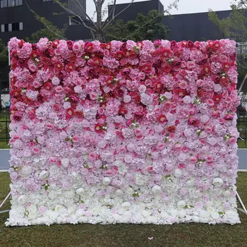 Avezano Rožinė Šilko Gėlių Sienos Fotografijos Fone Vestuvių Dirbtinis Mergina Gimtadienio 3D Fonas Apdailos Photoshoot