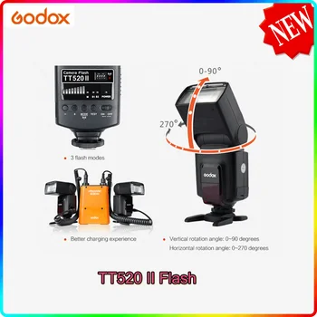 Godox TT520II Flash Speedlite Build-in 433MHz Belaidžio Signalo Spalvų Filtras Canon Nikon 