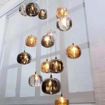Šiuolaikinių LED Šviestuvo Kūrybos Kristalų Kabo Lempa Laiptai Kambarį Cristal Kamuolys Pakabukas Šviesos Virtuvės Sala Rungtynių