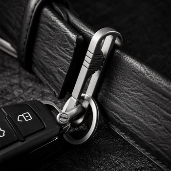 Nekilnojamojo TC4 Titano Lydinio Patvarus Vyrų Keychain Nešiojami Diržo Kabo Juosmens Automobilių Key Chain Raktų Žiedas Geriausios Dovanos Vyrams