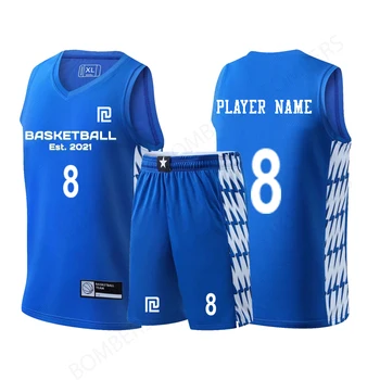 Uniformos Kvėpuojantis Nustatyti Vyrų Krepšinio Sporto drabužiai, Sportiniai šortai fotografavimo rankovių drabužių Jaunimo Krepšinio