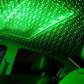 Automobilių Stogo Star Šviesos Interjero LED Žvaigždėtą Lazeriu Atmosferą Aplinkos Projektorius USB Auto Apdaila Nakties Namų Dekoro Žvaigždė Dangaus Žibintas