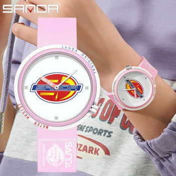 SANDA Prekės ženklo Žiūrėti Japonų Judėjimo Moterys Kvarco Žiūrėti Paprastos Dial Silikono Dirželis Vyras Moteris Laikrodis relógio masculino 3202