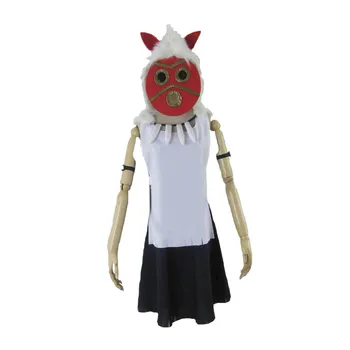 Anime Princesė Mononoke Mononoke Hime San Cosplay Kostiumas Moterims, Drabužiai, kaukė 11