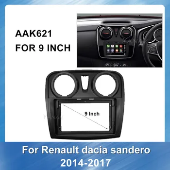 9 COLIŲ Automobilio radijo garso Fasciją rėmas-Renault Dacia Sandero 2014-2017 Automobilių GPS Navigacijos Pulto Adapteris Refitting Rinkinys rėmelį