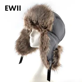 Vyrų žiemos bombonešis skrybėlės moterims trapper hat earflap vyrų storas šiltas rusijos kepurės vyrams, atsitiktinis vėjo trapper bžūp chapeau