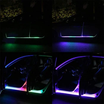 Naujas RGB Automobilių Lanksti LED Juostelė Dekoratyvinė Atmosfera Lempa Automobilio Šoninių durų atmosfera šviesos Auto Neon Light Kit car Aplinkos šviesos