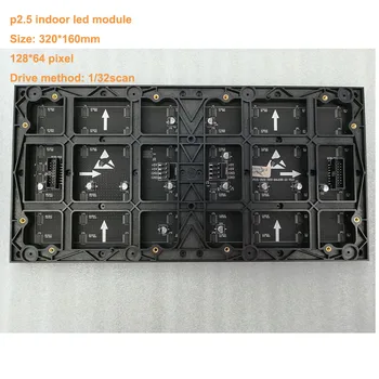 Spalvotas Matricos p2.5mm led modulis 128*64dots led ženklas patalpų SMD hub75 320x160mm led ekranas, led panel etape taksi stogo