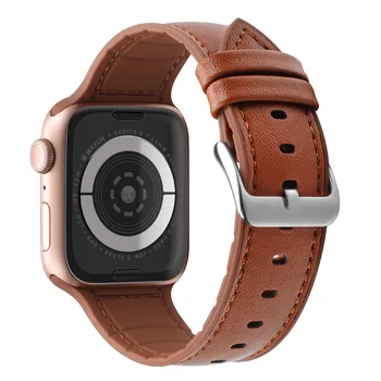 BEAFIRY Oda+silikoninis, Apple Watch 6 7 Band 41mm 45mm 40mm 44mm už iwatch 5/4 42mm 38mm Smartwatch Vyrai Moterys Rudas Juodas