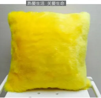 Dirbtinė triušio kailio pagalvėlė padengti geltona pagalvės užvalkalą mesti pagalvę padengti dekoratyvinis juosmens užvalkalas dekoratyvinis