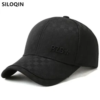 SILOQIN Snapback Cap Rudens-Žiemos Vyrų Šiltą Kepurę, Beisbolo kepuraitės Atsitiktinis Medvilnės Sporto Bžūp Vyrų Kaulų Reguliuojamo Dydžio Kalba Kepurės