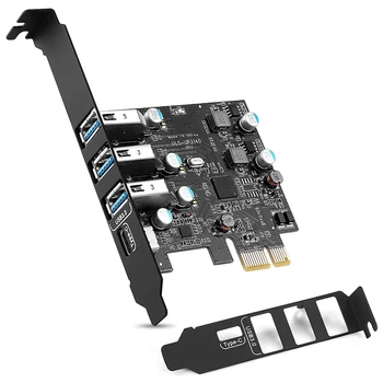 PCI-E, USB 3.0, Tipas C +3 Tipas Plėtros Kortelę - Sąsaja USB 3.0 4-Port Express Card Darbalaukio Palaiko UASP