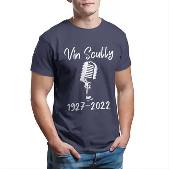 Naujovė Vin Scully 1927-2022 T-Marškinėliai Vyrams, Įgulos Kaklo Medvilnės T Marškinėliai Trumpomis Rankovėmis Tees Šalies Drabužių