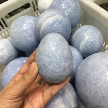 200-300g Natūralaus Krištolo Mėlyna Celestite Kristalų Mėginių Kiaušinio formos
