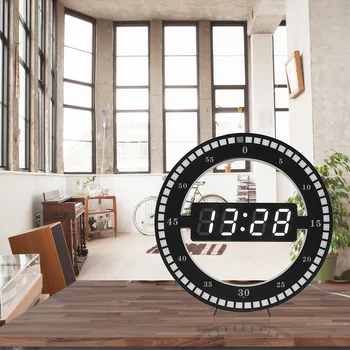JAV/EU PLUG Sieninis Laikrodis Išjungti Kūrybiškų Skaitmeninių Elektroninių LED Paprasta Naktį Švyti Turas Namų Puošybai Minimalistinio Modernaus Sienų Dekoras