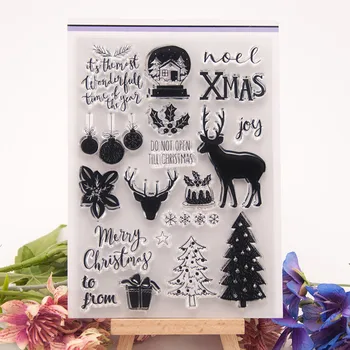 Kalėdų ženklų užrašų knygelė miršta turistų aišku, antspaudai, antspaudų kortele formavimo vaškas, silikono silikoninis spaudas gėlių antspaudai