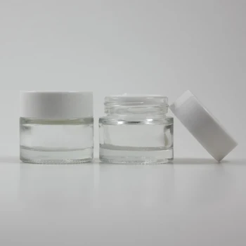30pcs didmeninė 10g skaidraus stiklo grietinėlės indelį su baltu dangteliu , 10 gramų kosmetikos jar paakių kremas , aišku, 10g mini stiklo butelis