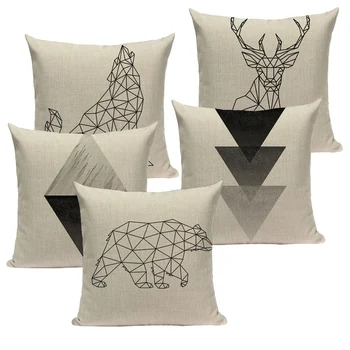 Geometrijos pagalvėlė padengti dekoratyvinės pagalvėlės Užsakymą mesti pagalvės Juodos ir baltos spalvos paprastumas namų pagalvėlės Dropshipping pagalvėlė